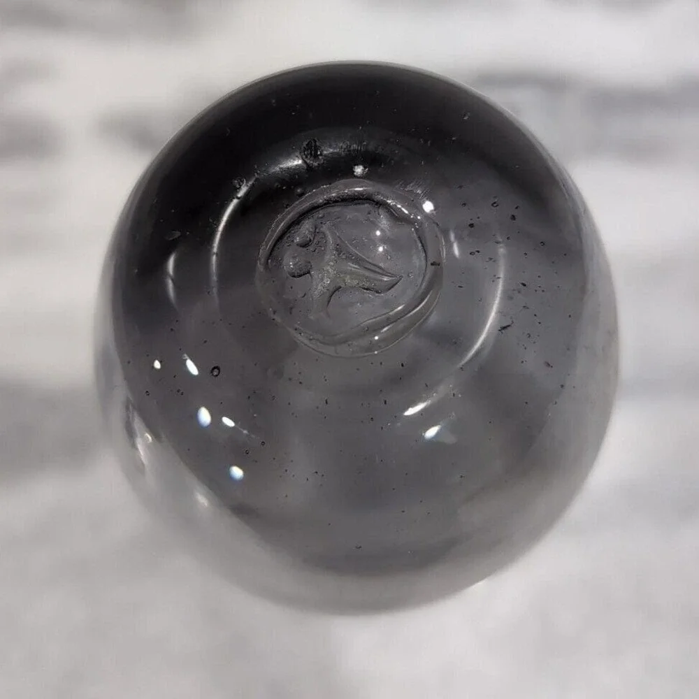 Hand-Blown Purple Smoke Vase, Bulbous Body Art Glass, Vintage Floral Centerpiece